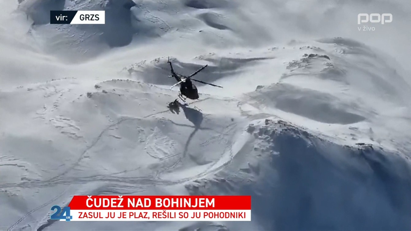 Snežni plaz nad Bohinjem